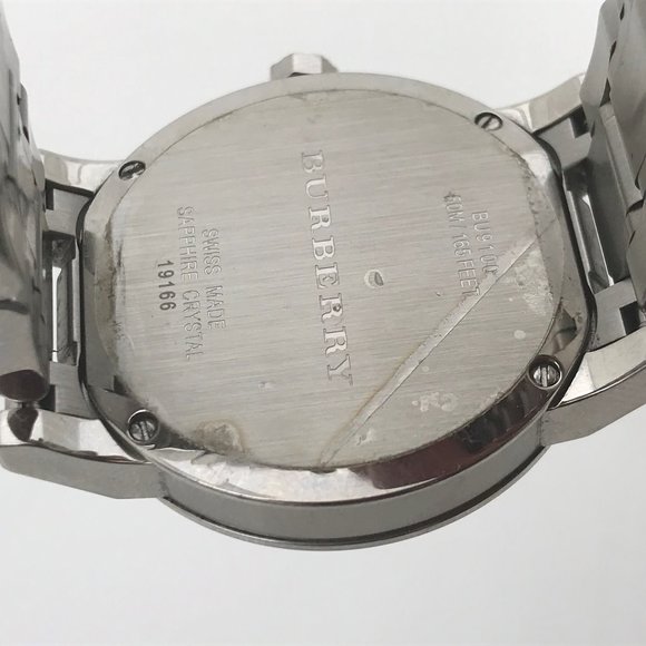 Burberry Watch Swiss Made Silver Tone Analog Date - Picture 6 of 8